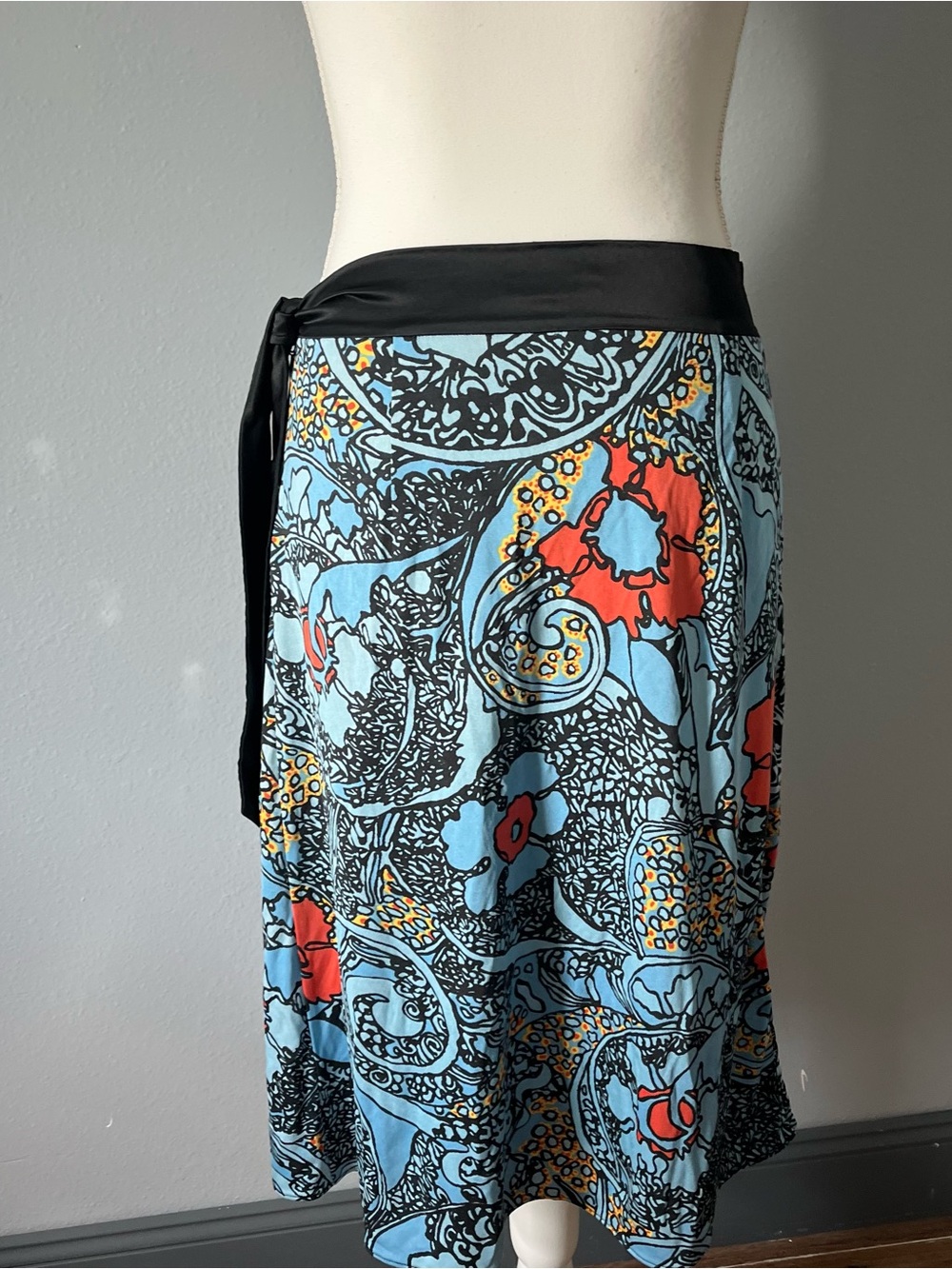 Rare Vintage 90s Archival Vivienne Tam Silk Floral Wrap Skirt Size 2 Flawless